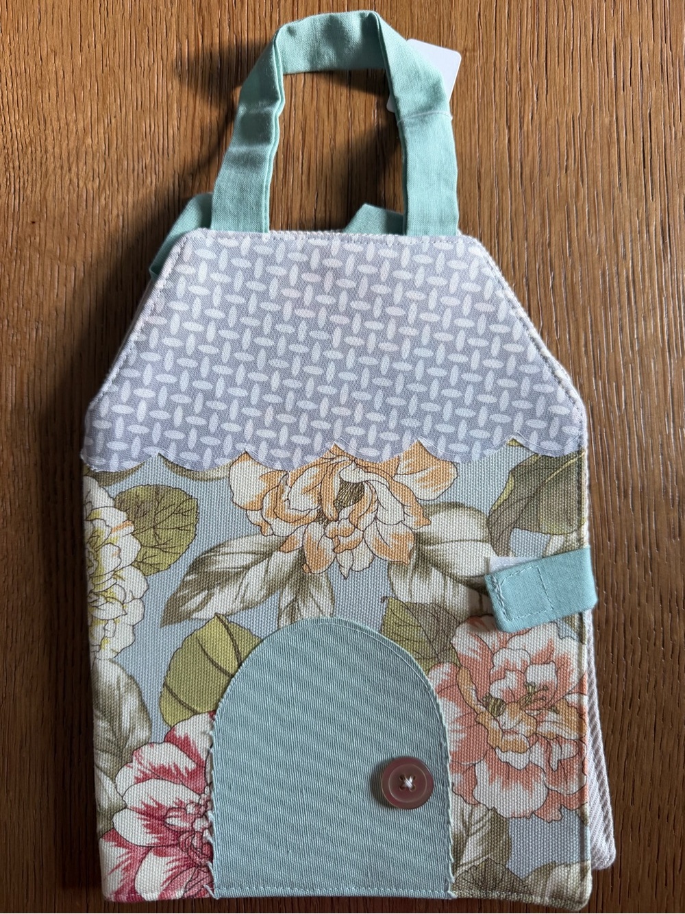Floral Mint Fabric Wall Pocket Organizer - Mint Floral